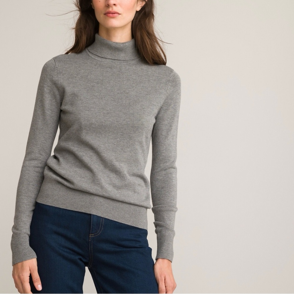 Cupio women’s size large knit turtleneck sweater, long sleeve gray color